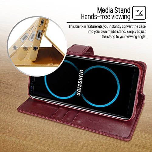 Goospery Blue Moon Wallet for Samsung Galaxy S8 Plus Case (2017) Leather Stand Flip Cover (Wine) S8P-BLM-WNE