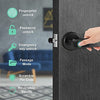 AIT Smart Fingerprint Door Lock,Biometric Keyless Entry Door Lock, Deadbolt Door Lock with Keypad, Fingerprint Door Lock with Reversible Handle Locking for Home and Apartment, Black