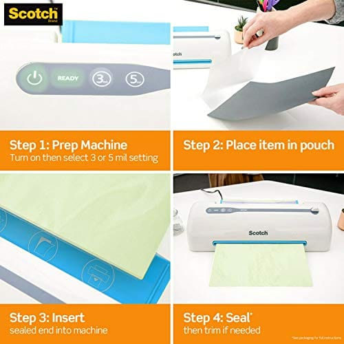 Scotch Thermal Laminating Pouches, 100-Pack, 8.9 x 11.4 Inches, Letter Size Sheets (TP3854-100)