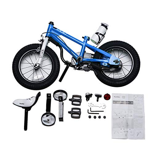 RoyalBaby Kids Bike Boys Girls Freestyle BMX Bicycle with Training Wheels Gifts for Children Bikes 12 Inch Blue