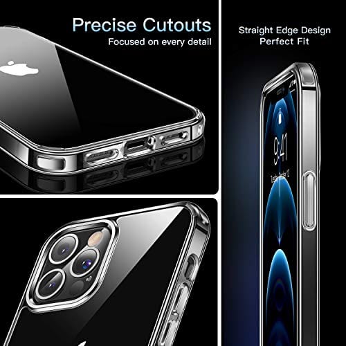 CASEKOO Crystal Clear Designed for iPhone 12 Pro Max Case, [Not Yellowing] [Military Grade Drop Tested] Shockproof Protective Phone Case