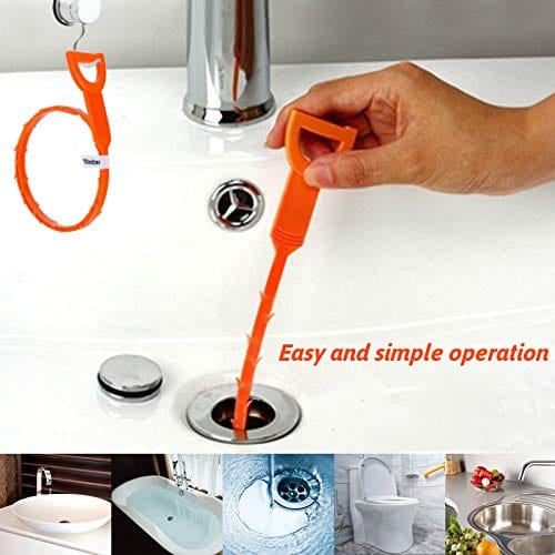 Vastar 3 Pack 19.6 Inch Drain Snake Hair Drain Clog Remover Cleaning Tool