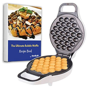 Hong Kong Egg Waffle Maker with BONUS recipe e-book - Make Hong Kong Style Bubble Egg Waffle in 5 minutes AC 120V, 60Hz 760W