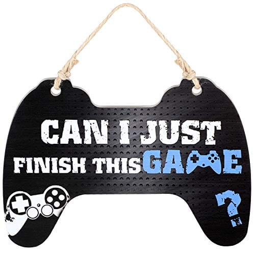 Gaming Sign Can I Just Finish This Game Bedroom Sign Game Controller Wood Sign Game Wood Sign Hanging Gamer Wooden Plaque