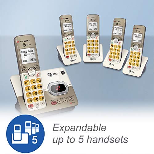 AT&T EL52313 3-Handset Expandable Cordless Phone with Answering System & Extra-large Backlit Keys