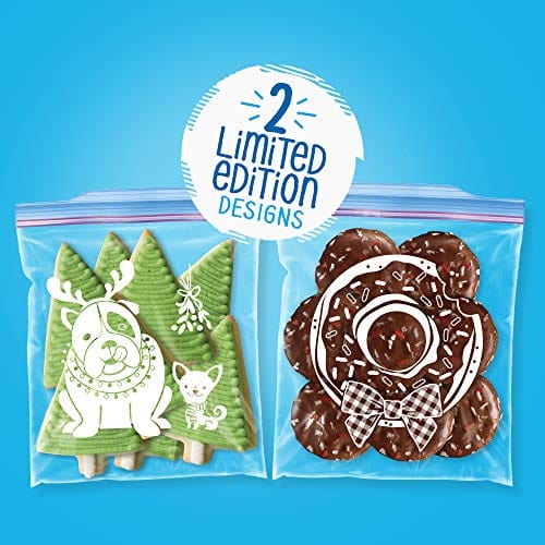 Ziploc Freezer Bags with New Grip 'n Seal Technology, Gallon, 120 Count, Holiday Designs
