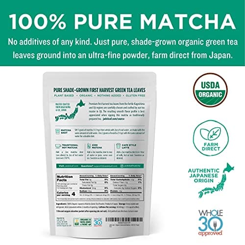 Jade Leaf Organic Matcha Green Tea Powder - Authentic Japanese Origin - Premium First Harvest Ceremonial Grade (3.53 Ounce)