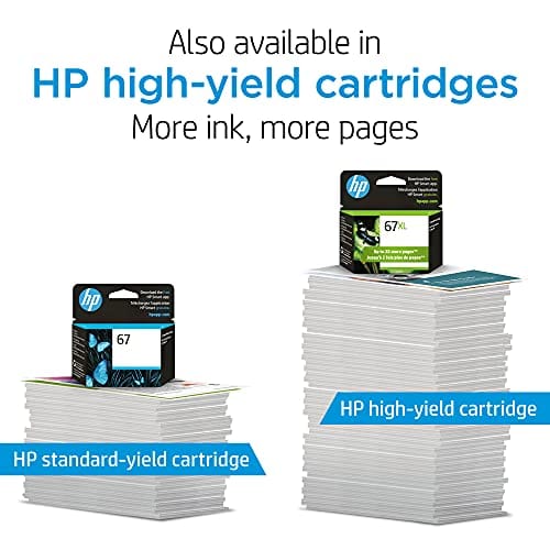 HP 67 | 2 Ink Cartridges | Black, Tri-Color | Works with HP ENVY 6000 Series, HP ENVY Pro 6400 Series, HP DeskJet 1255, 2700 Series, DeskJet Plus 4100 Series | 3YP29AN