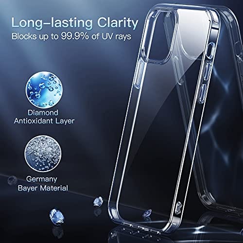 CASEKOO Crystal Clear Designed for iPhone 12 Pro Max Case, [Not Yellowing] [Military Grade Drop Tested] Shockproof Protective Phone Case