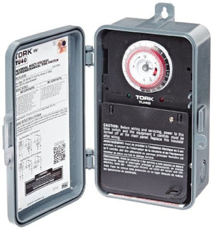 NSi Industries TORK TU40 Indoor/Outdoor 40-Amp Universal Multi-Volt Electromechanical Appliance Timer - 24-Hour Programming