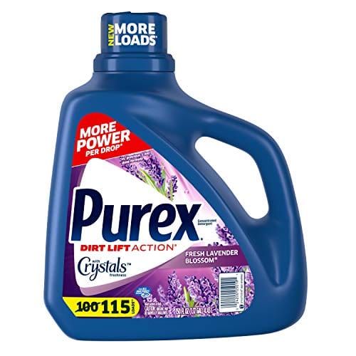 Purex Liquid Laundry Detergent with Crystals Fragrance, Fresh Lavender Blossom, 150 Fluid Ounces, 115 Loads