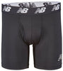 New Balance Men's 6" Boxer Brief Fly Front With Pouch, 3-Pack, Black/Black/Black, Small