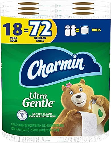 Charmin Ultra Gentle Toilet Paper, 6 Count (Pack of 3) = 18 Mega Roll Total