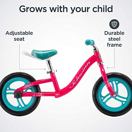 Schwinn Elm Girls Bike for Toddlers and Kids, 12-Inch Balance Bike, Pink