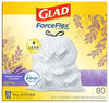 Glad ForceFlex Tall Kitchen Drawstring Trash Bags 13 Gallon White Trash Bag, Mediterranean Lavender scent with Febreze Freshness 80 Count (Package May Vary)
