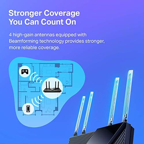 TP-Link WiFi 6 Router AX1800 Smart WiFi Router (Archer AX21) – Dual Band Gigabit Router, Works with Alexa - A Certified for Humans Device