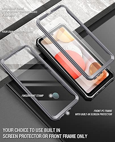 Poetic Guardian Case Designed for Samsung Galaxy A42 5G, Built-in Screen Protector Work with Fingerprint ID, Full Body Hybrid Shockproof