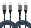 USB C to Lightning Cable, Sundix 2Pack 6FT Nylon Braided Charging Syncing Cord Compatible with iPhone 12/12Pro/12ProMax/11/11Pro/11Pro MAX/XS/XS MAX/XR/X/8/8Plus/7/7Plus and More