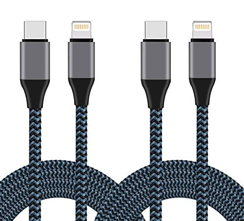 USB C to Lightning Cable, Sundix 2Pack 6FT Nylon Braided Charging Syncing Cord Compatible with iPhone 12/12Pro/12ProMax/11/11Pro/11Pro MAX/XS/XS MAX/XR/X/8/8Plus/7/7Plus and More
