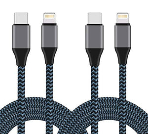 USB C to Lightning Cable, Sundix 2Pack 6FT Nylon Braided Charging Syncing Cord Compatible with iPhone 12/12Pro/12ProMax/11/11Pro/11Pro MAX/XS/XS MAX/XR/X/8/8Plus/7/7Plus and More