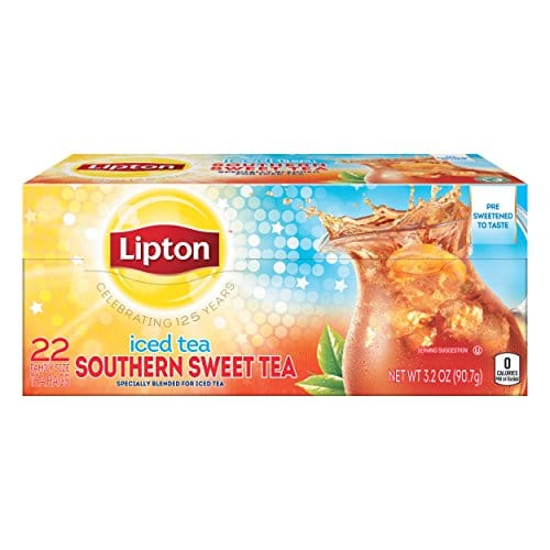 Lipton Southern Sweet Tea Iced Tea Drink Mix 22 Family Size Tea Bags 90.7g Box