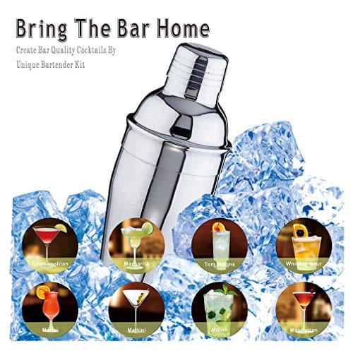 Cocktail Shaker Mixology Bartender Kit, 25oz Stainless Steel Bar Set With Bar Accessories Martini Drink Shaker Muddler Jigger Cocktail Set For Bartender Gifts Home Bars