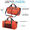Travel Duffel Bag, 55L Foldable Duffle Bag with Shoes Compartment Packable Weekender Bag for Men Women Water-proof & Tear Resistant HIKISS-Orange