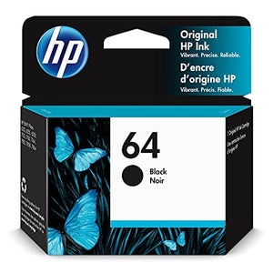 HP 64 | Ink Cartridge | Black | Works with HP ENVY Photo 6200 Series, 7100 Series, 7800 Series, HP Tango and HP Tango X | N9J90AN