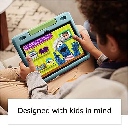 All-new Fire HD 10 Kids tablet, 10.1", 1080p Full HD, ages 3–7, 32 GB, Aquamarine