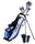 Distinctive Left Handed Junior Golf Club Set for Age 9 to 12 ( Height 4'4" to 5' ), Left Handed Only, Set Includes: Driver (15" ), Hybrid Wood (22, 2 Irons, Putter, Bonus Stand Bag & 2 Headcovers