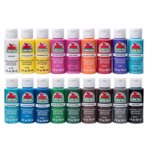 Apple Barrel PROMOABI 18pc Matte Finish Acrylic Craft Paint Set, 2 fl oz / 59 ml, Assorted Colors 1, 36