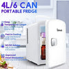 AstroAI Mini Fridge 4 Liter/6 Can AC/DC Portable Thermoelectric Cooler and Warmer for Skincare, Foods, Medications, Home and Travel, White