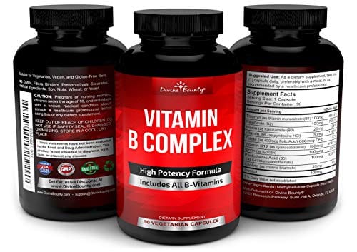 Super B Complex Vitamins - All B Vitamins Including B12, B1, B2, B3, B5, B6, B7, B9, Folic Acid - Vitamin B Complex Supplement