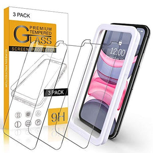 Arae Screen Protector for iPhone Xr/iPhone 11, HD Tempered Glass, Anti Scratch Work with Most Case, 6.1 inch, 3 Pack