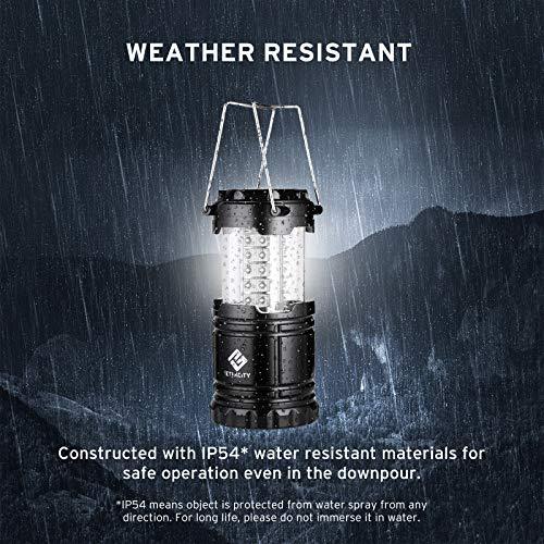 Etekcity Lantern Camping Lantern Battery Powered Lights for Power Outages, Home Emergency, Camping, Hiking, Hurricane, A Must Have Camping Accessories, Portable & Lightweight, Batteries Included