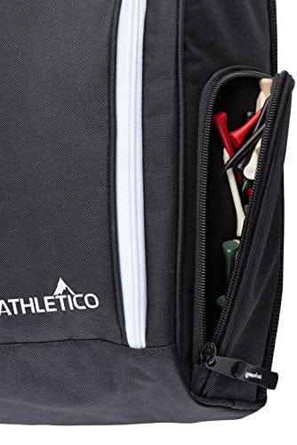 Athletico Golf Shoe Bag - Zippered Shoe Carrier Bags with Ventilation & Outside Pocket for Socks, Tees, etc. Perfect Storage (Black)