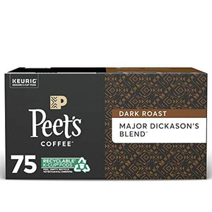 Peet’s Coffee Major Dickason's Blend K-Cup Coffee Pods for Keurig Brewers, Dark Roast, 75 Pods