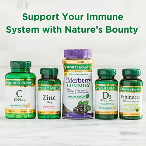 Vitamin D by Nature’s Bounty for immune support. Vitamin D provides immune support and promotes healthy bones. 5000IU, 150 Softgels