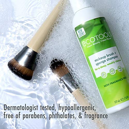 Ecotools Makeup Cleaner for Brushes, Brush and Sponge Cleansing Shampoo, 6 oz (Packaging May Vary)