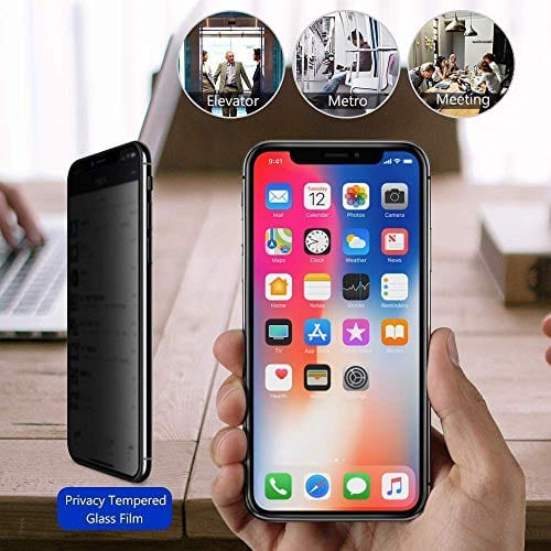 [2 Pack] Privacy Screen Protector for iPhone 11/XR, YMHML Tempered Glass Anti-Spy Bubble Free Case Friendly Easy Installation