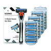 Amazon Brand - Solimo 5-Blade MotionSphere Razor for Men with Dual Lubrication and Precision Trimmer, Handle & 16 Cartridges (Cartridges fit Solimo Razor Handles only)