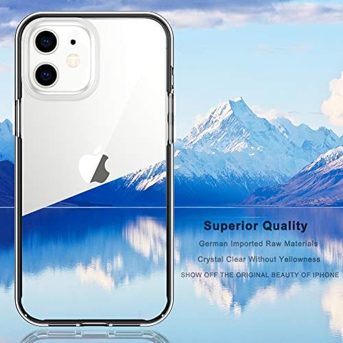 COOLQO Compatible for iPhone 12 /iPhone 12 Pro Case 6.1 Inch, with 2 x Tempered Glass Screen Protector Clear 360 Full Body Silicone