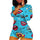 RUEWEY Women V-Neck Shorts Jumpsuit One Piece Bodysuit Pajama Long Sleeve Bodycon Rompers Overall (XL, Blue+Red)