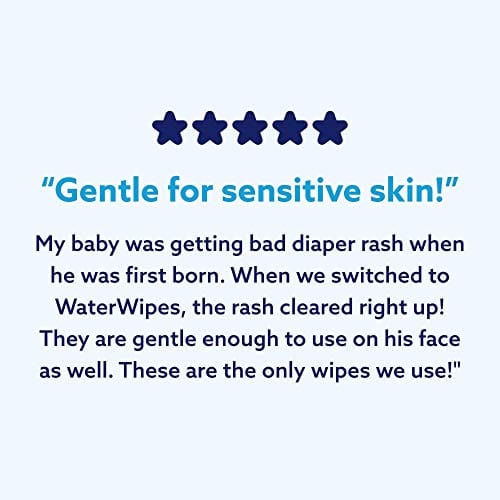 Baby Wipes, WaterWipes Sensitive Baby Diaper Wipes, 99.9% Water, Unscented & Hypoallergenic, for Newborn Skin, 4 Packs (240 Count)
