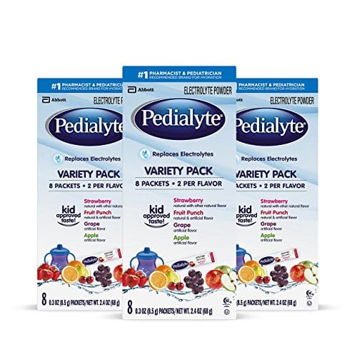 Pedialyte Electrolyte Powder Variety Electrolyte Hydration Drink 0.3 oz Powder Packs, 24 Count