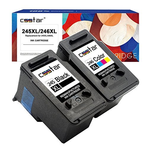 CSSTAR Remanufactured Ink Cartridges Replacement for Canon 245 246 PG-245XL CL-246XL for MX492 MX490 MX492 MG2522 MG2520