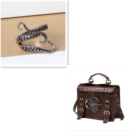 Steampunk industrial retro style shoulder bag