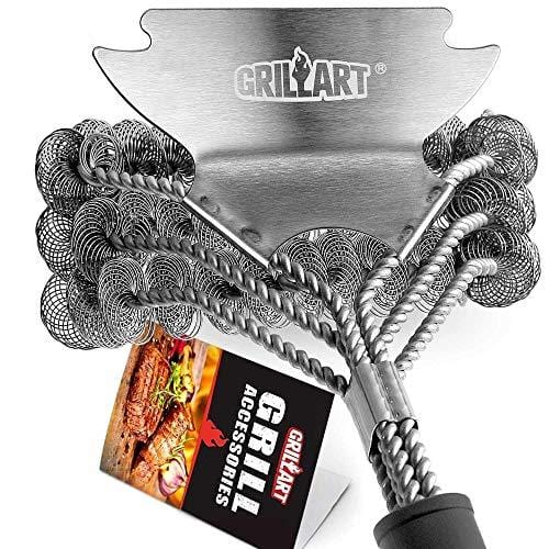 Grill Brush and Scraper Bristle Free – Safe BBQ Brush for Grill Best Rated – 18'' Stainless Grill Grate Cleaner