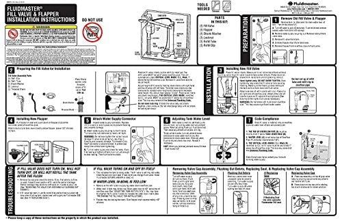 Fluidmaster 400CRP14 Universal Toilet Fill Valve and Flapper Repair Kit for 2-Inch Flush Valves, Easy Install