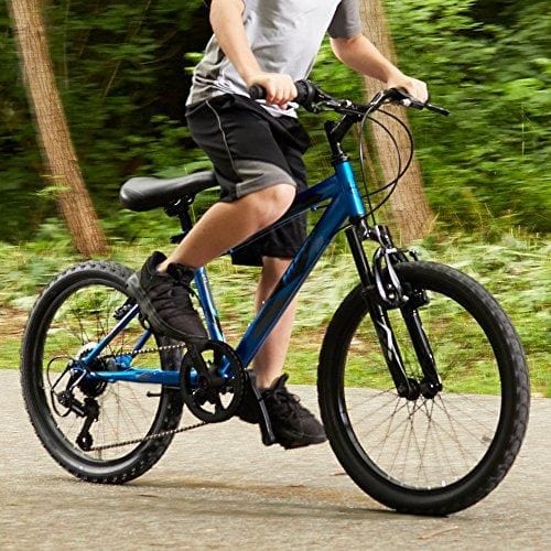 Huffy Kids Hardtail Mountain Bike for Boys, Stone Mountain 20 inch 6-Speed, Metallic Cyan (73808)